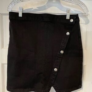 Black Button-Front Women's Skirt